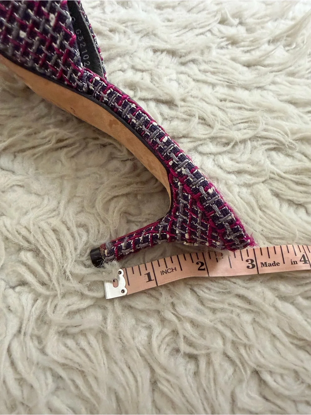 Chanel Tweed CC Logo Mule Heels